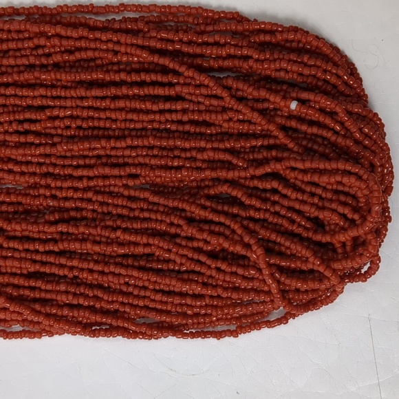 Chunky Seed Bead Multi-Strand Necklace Red - Picture 4 of 6